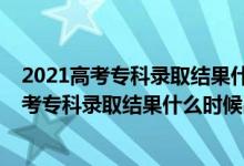 2021高考专科录取结果什么时候公布安徽（2021年安徽高考专科录取结果什么时候出来）