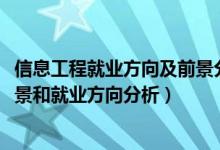 信息工程就业方向及前景分析（2022年信息工程专业就业前景和就业方向分析）