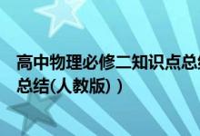 高中物理必修二知识点总结第一章（高中物理必修二知识点总结(人教版)）