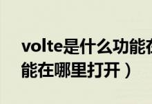 volte是什么功能在哪里关（volte是什么功能在哪里打开）