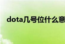 dota几号位什么意思（dota是什么意思）