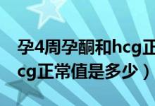 孕4周孕酮和hcg正常值多少（孕4周孕酮和hcg正常值是多少）