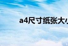 a4尺寸纸张大小（a4尺寸是几寸）