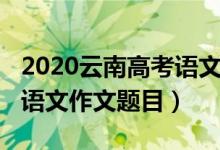 2020云南高考语文试卷作文（2022云南高考语文作文题目）