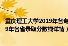 重庆理工大学2019年各专业录取分数线（重庆理工大学2019年各省录取分数线详情）