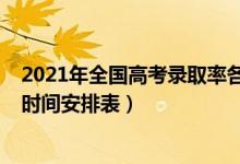 2021年全国高考录取率各省排名（2021年全国各省市高考时间安排表）