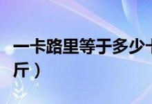 一卡路里等于多少卡热量（一卡路里等于多少斤）