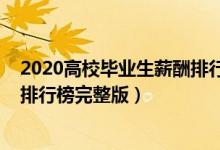 2020高校毕业生薪酬排行榜完整版（2020高校毕业生薪酬排行榜完整版）