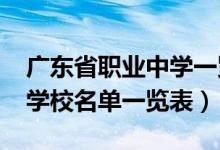 广东省职业中学一览表（2022广东中职招生学校名单一览表）