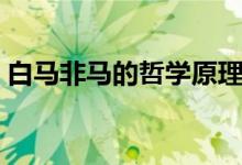 白马非马的哲学原理（白马非马的哲学原理）