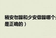 稍安勿躁和少安毋躁哪个是成语（稍安勿躁和少安毋躁哪个是正确的）