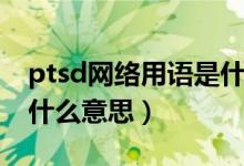 ptsd网络用语是什么意思（ptsd网络用语是什么意思）