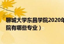 聊城大学东昌学院2020年分数线（2022年聊城大学东昌学院有哪些专业）