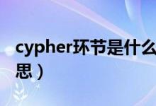 cypher环节是什么意思（cypher围圈什么意思）