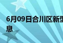 6月09日合川区新型冠状病毒肺炎疫情最新消息