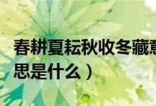 春耕夏耘秋收冬藏意思（春耕夏耘秋收冬藏意思是什么）