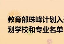 教育部珠峰计划入选高校（2020国家珠峰计划学校和专业名单）