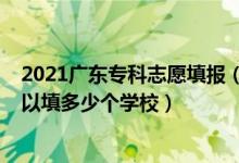 2021广东专科志愿填报（2022年广东高考专科志愿一共可以填多少个学校）