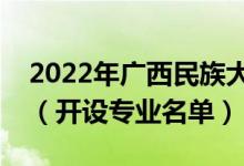 2022年广西民族大学相思湖学院有哪些专业（开设专业名单）