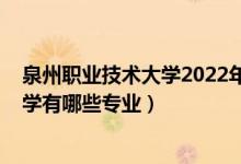 泉州职业技术大学2022年招生分数（2022泉州职业技术大学有哪些专业）