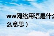 ww网络用语是什么意思（ww网络用语是什么意思）