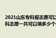 2021山东专科报志愿可以报几个学校（2022年山东高考专科志愿一共可以填多少个学校）