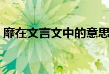 靡在文言文中的意思（靡在文言文中的意思）