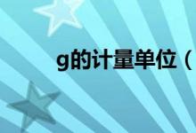 g的计量单位（g是什么计量单位）