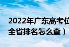 2022年广东高考位次排名查询（个人成绩在全省排名怎么查）