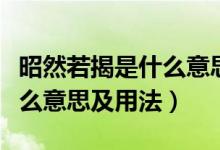 昭然若揭是什么意思打一生肖（昭然若揭是什么意思及用法）