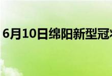 6月10日绵阳新型冠状病毒肺炎疫情最新消息