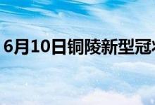 6月10日铜陵新型冠状病毒肺炎疫情最新消息