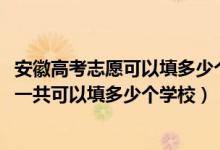 安徽高考志愿可以填多少个学校（2022年安徽高考本科志愿一共可以填多少个学校）