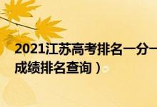 2021江苏高考排名一分一段（江苏2022年高考一分一段表成绩排名查询）