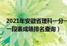 2021年安徽省理科一分一段表排名（安徽2022年高考一分一段表成绩排名查询）