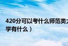 420分可以考什么师范类大学（2022高考420分的师范类大学有什么）