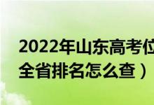 2022年山东高考位次排名查询（个人成绩在全省排名怎么查）