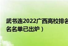 武书连2022广西高校排名完整版（2022广西的大学最新排名名单已出炉）