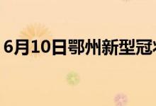 6月10日鄂州新型冠状病毒肺炎疫情最新消息