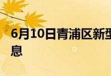 6月10日青浦区新型冠状病毒肺炎疫情最新消息