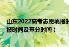 山东2022高考志愿填报时间（2022山东高考各批次志愿填报时间及查分时间）