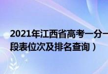 2021年江西省高考一分一段排位（2022年江西高考一分一段表位次及排名查询）