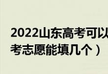 2022山东高考可以填几个志愿（2022山东高考志愿能填几个）