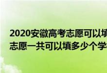 2020安徽高考志愿可以填多少学校（2022年安徽高考专科志愿一共可以填多少个学校）