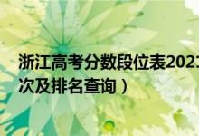 浙江高考分数段位表2021（2022年浙江高考一分一段表位次及排名查询）