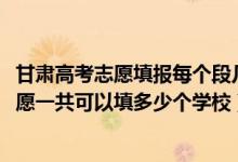 甘肃高考志愿填报每个段几个大学（2022年甘肃高考本科志愿一共可以填多少个学校）