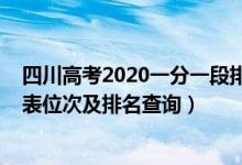 四川高考2020一分一段排名表（2022年四川高考一分一段表位次及排名查询）