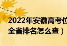 2022年安徽高考位次排名查询（个人成绩在全省排名怎么查）