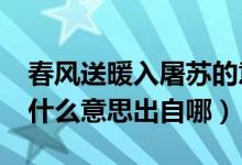 春风送暖入屠苏的意思?（春风送暖入屠苏是什么意思出自哪）