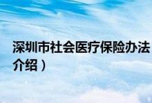 深圳市社会医疗保险办法（关于深圳市社会医疗保险办法的介绍）